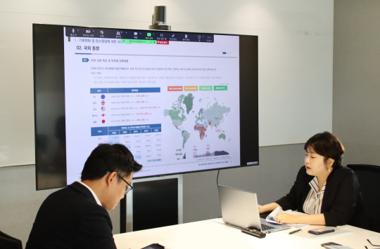 마스턴투자운용 대회의실에서 진행된 탄소중립 목표설정 및실천계획수립 설명회 현장. 마스턴투자운용 제공.